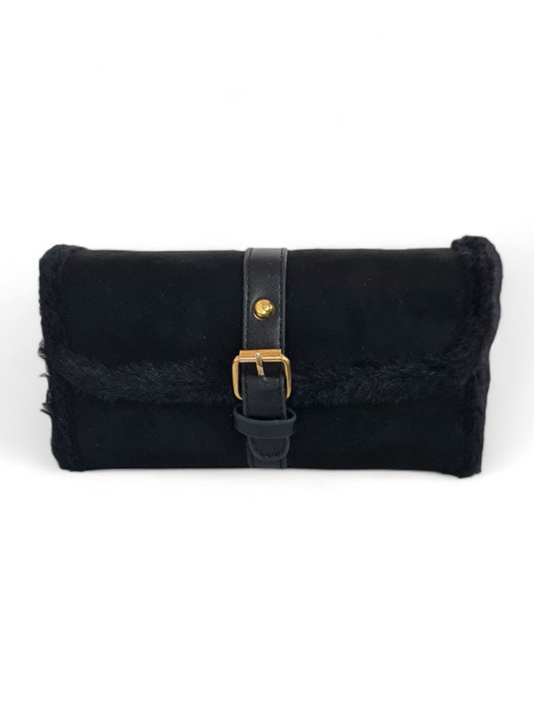 Ladies BAG - BLACK - SUEDE - STRAP Included - ±12×21 Cm - Image 3