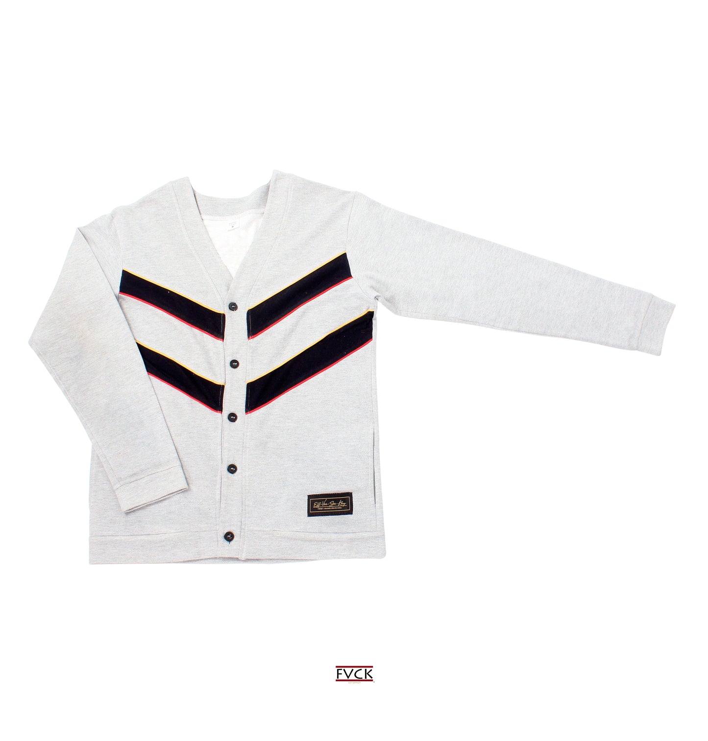 V-Striped Knitted Cardigan