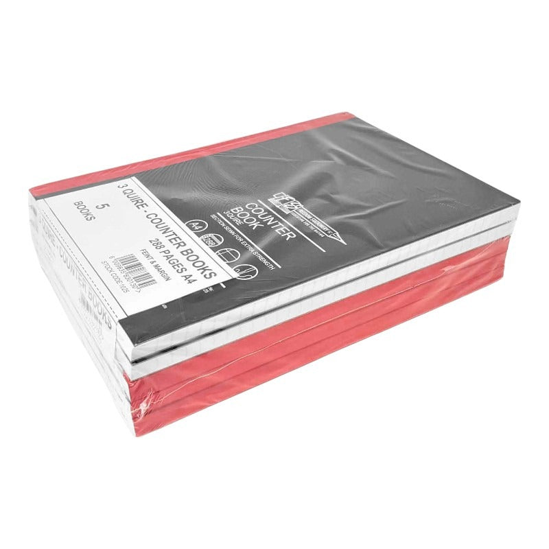 A4 3 - Quire Hardcover Book - 288 Pages, Pack Of 5 Books