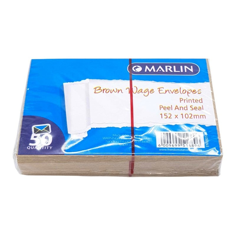 Wage Envelope 50PC Printed Brown - 152mmx102 mm - Image 2