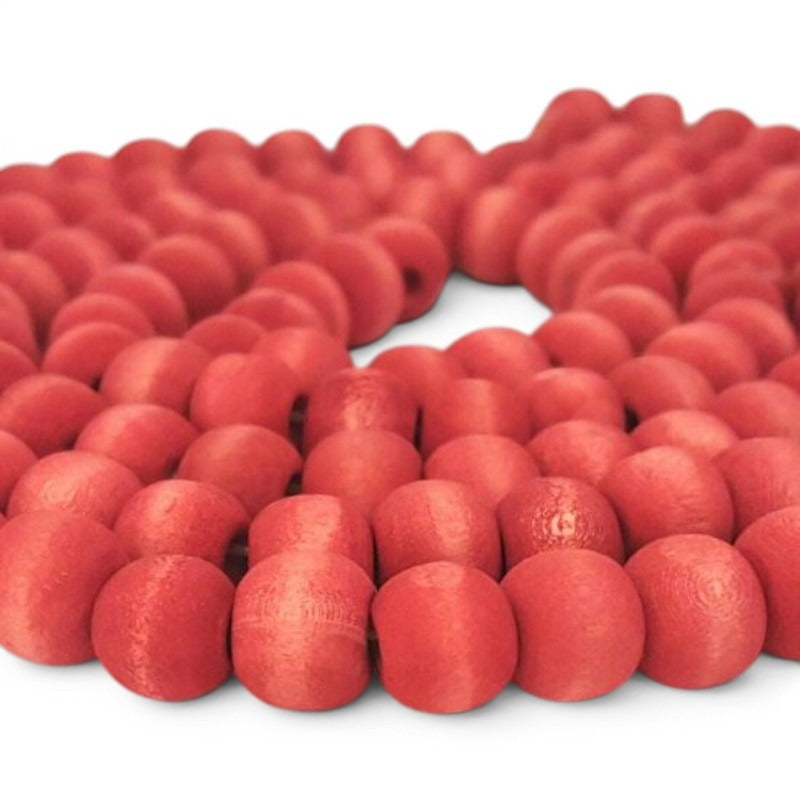 Washed Wooden Beads - Round - 10 mm, Hole 2 mm, Apricot