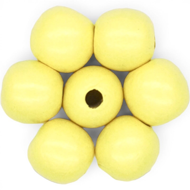 WOOD Painted - ROUND - 22 Mm - HOLE 3 - 4 Mm - Vanilla