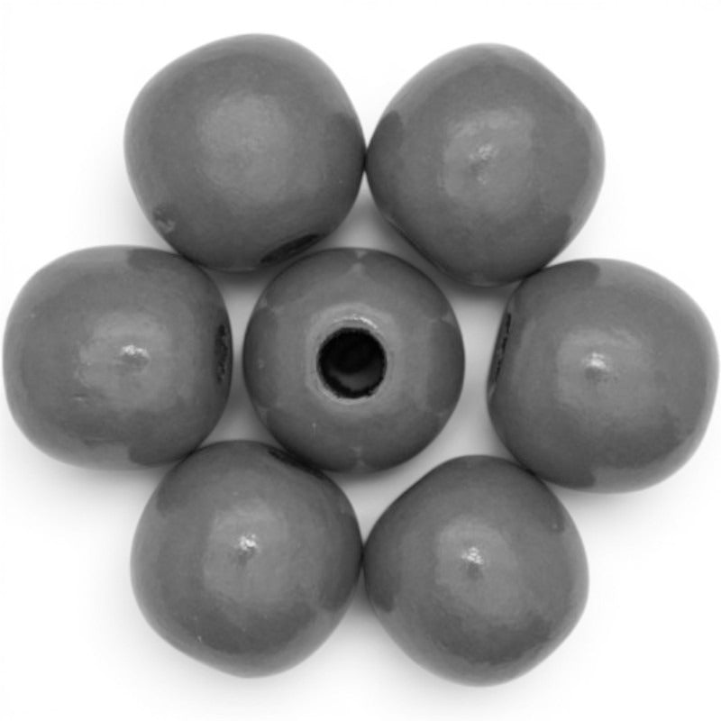WOOD Painted - ROUND - 25 Mm - HOLE 4 - 5 Mm - DARK GREY
