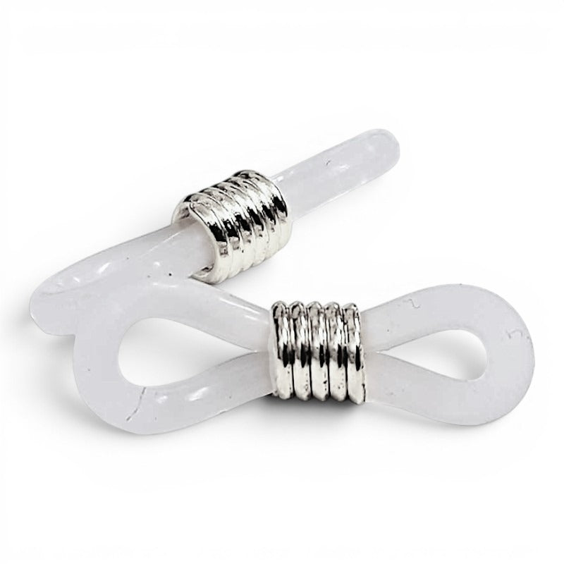 Eyeware: Findings Sunglass Connectors - Clear With Silver Ring