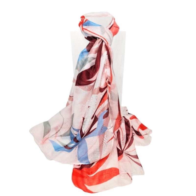 SCARF Leaves - CORAL - +/ - 180x90 Cm - Image 2