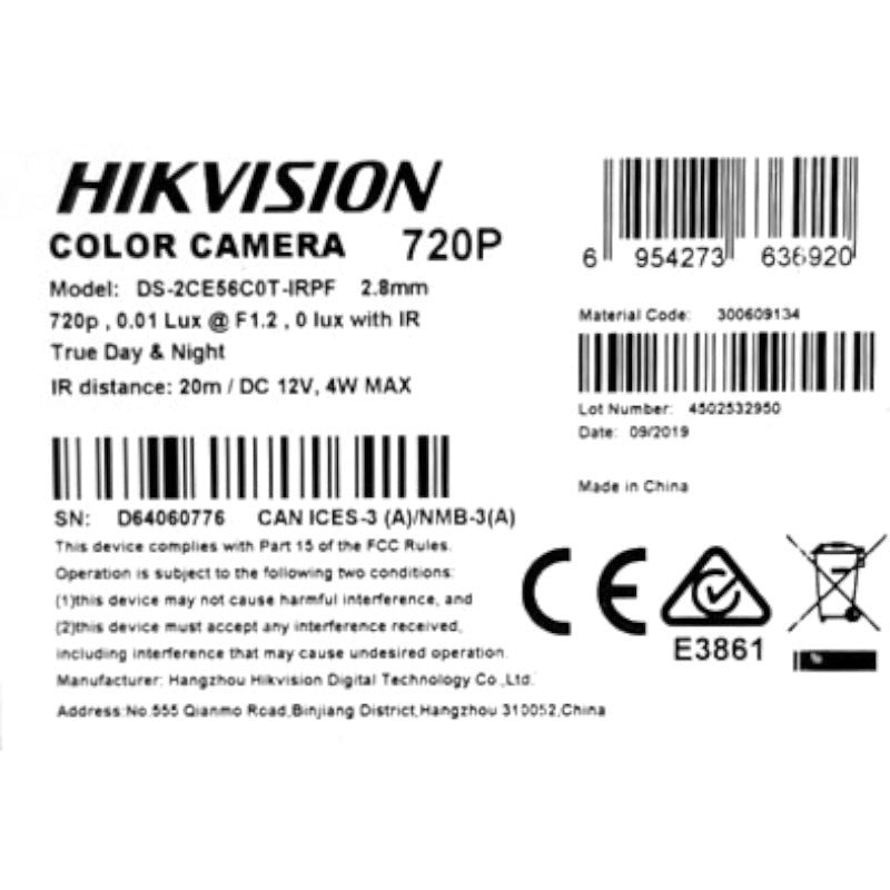 Hikvision TURBO HD Indoor IR DOME Colour Camera - 720P Covers 20 UP TO 20 M - Image 4