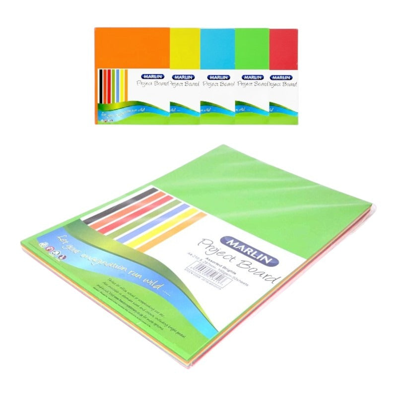 Marlin A4 Marlin - 160 g Project Board, 5 Bright Colours