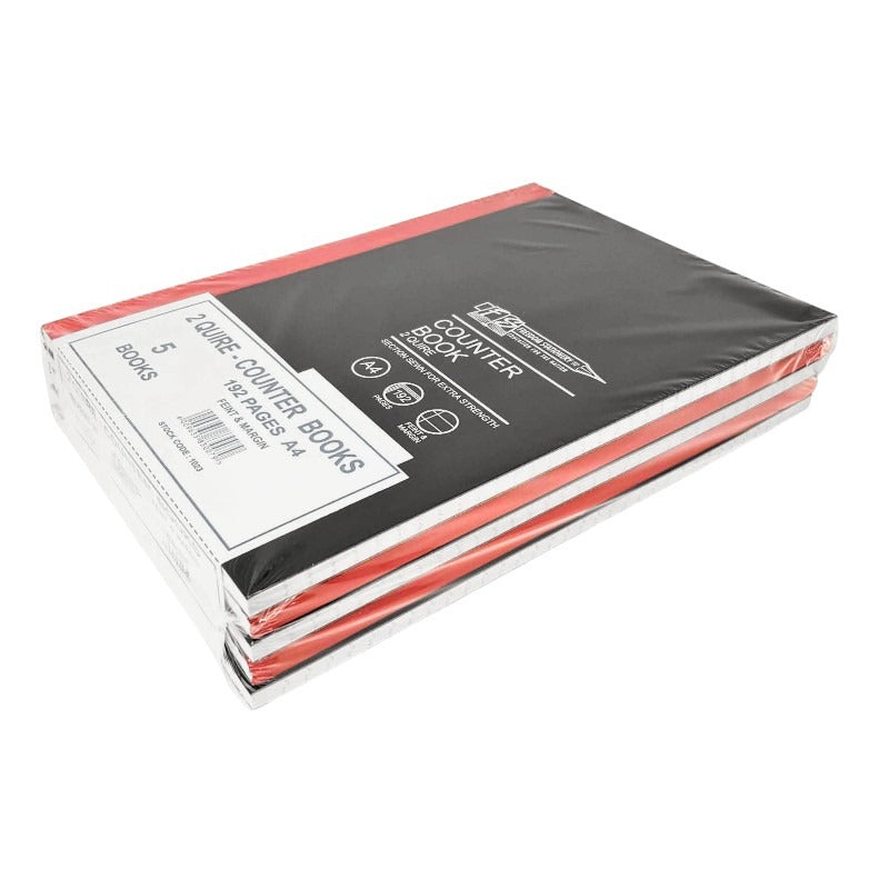 A4 Hardcover Counter Book - 192 Pages, Pack Of 5