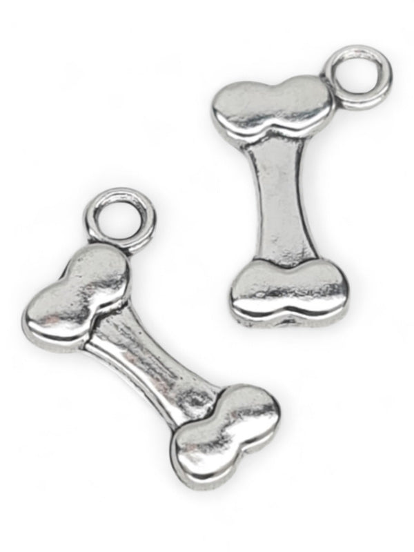 Metal Charm - Dog Bone ±16×22 mm ±50-Piece (image On 2 Sides)