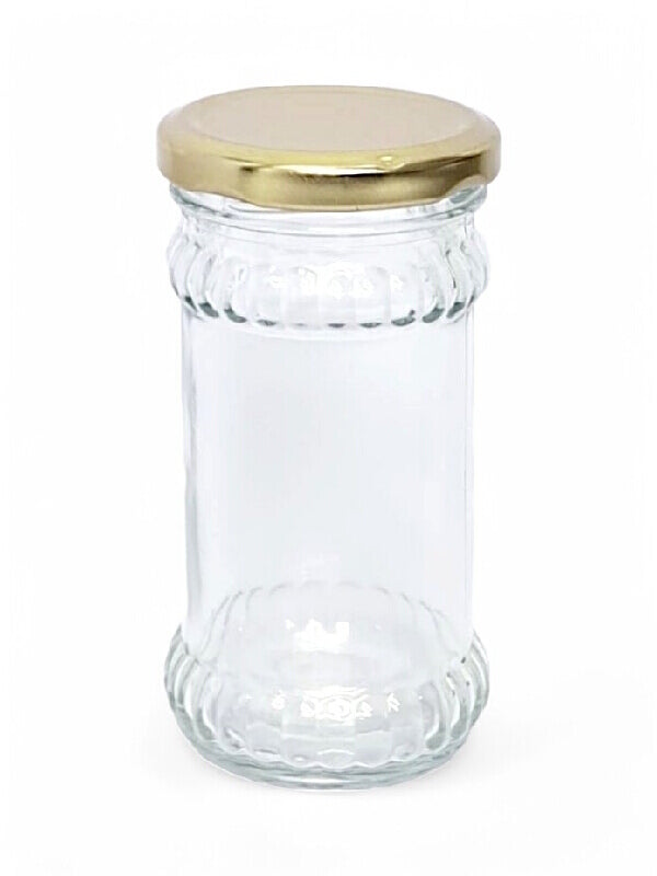 Glass Jar - Metal Gold Lid, 200 ml, ±120×60 mm