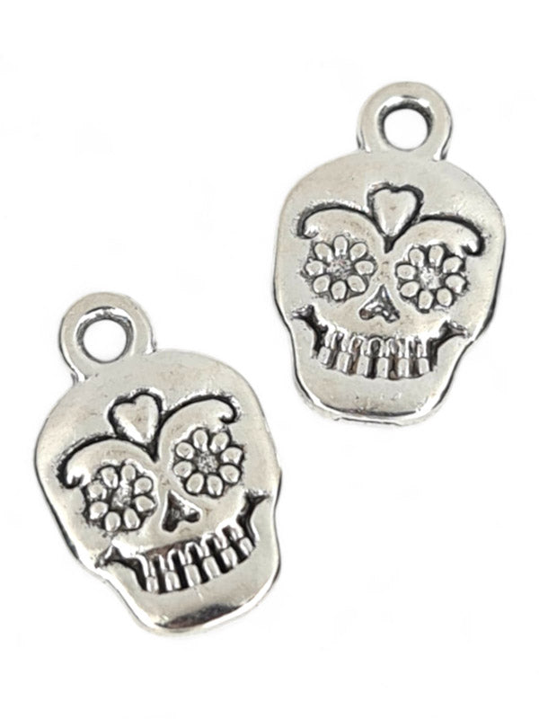 Metal Charm - Skull ±17×11 mm ±40-Piece (image On 2 Sides)