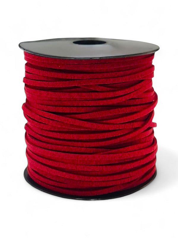 Faux Suede Cord - Red, 2.5 mm, ±45 m Reel