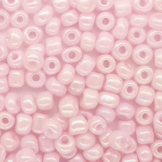 Seed Beads - Size 6/0, Dyed Opaque Baby Pink