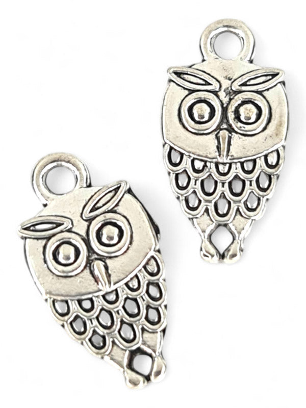 Metal Charm - Owl ±18×10 mm ±50-Piece (image On 2 Sides)