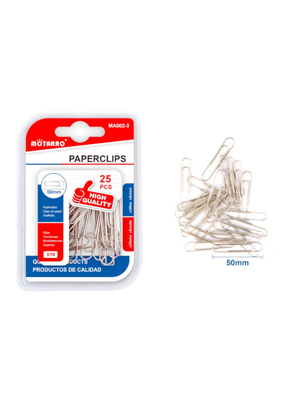 Motarro Paperclips - Silver, 50 mm, 25-Piece