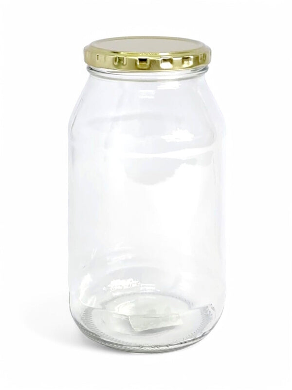 Glass Jar - Metal Gold Lid, 750 ml, ±160×90 mm