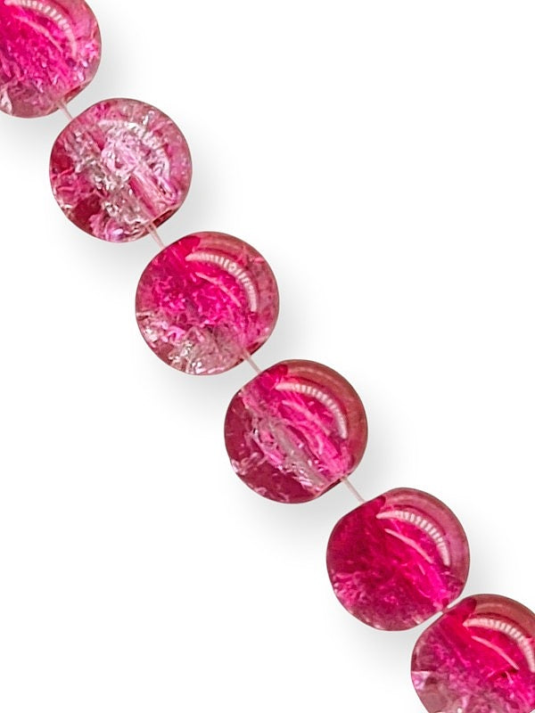 Glass Beads - Sparkle, Two Toned, Dark Pink, 8 mm, ±105-Piece