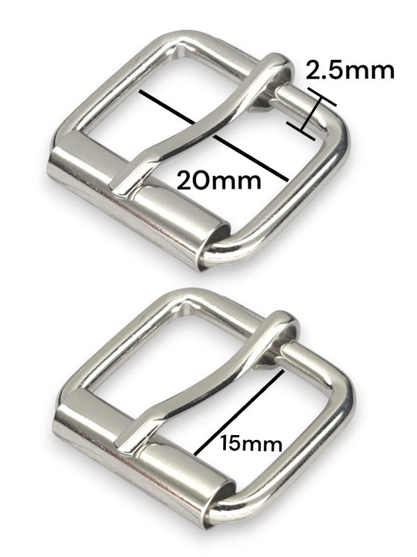 Buckle - Silver, Inside: Width 20 mm, Height 15 mm, Thickness 2.5 mm, ±50-Piece