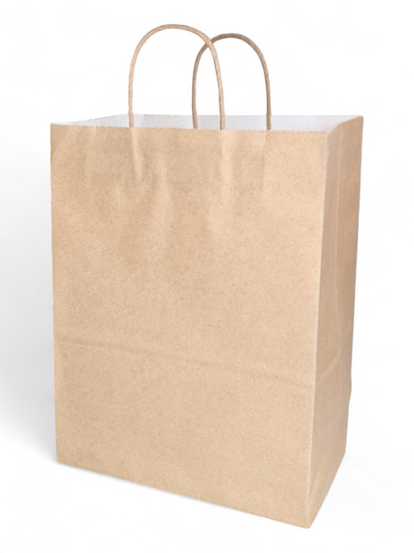 Paper Shopper Bag With Paper Handle - Natural, ±36×28×15 cm