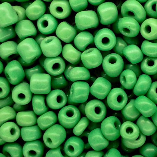 Seed Beads - Size 6/0, Opaque Green