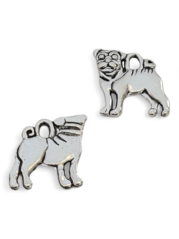 Metal Charm - Dog ±16×17 mm ±40-Piece (image On 1 Side Only)