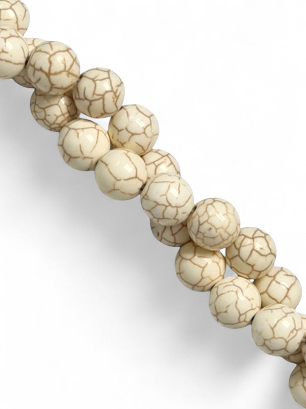Synthetic Aged Stone - White Howlite, 12 mm ±35-Piece
