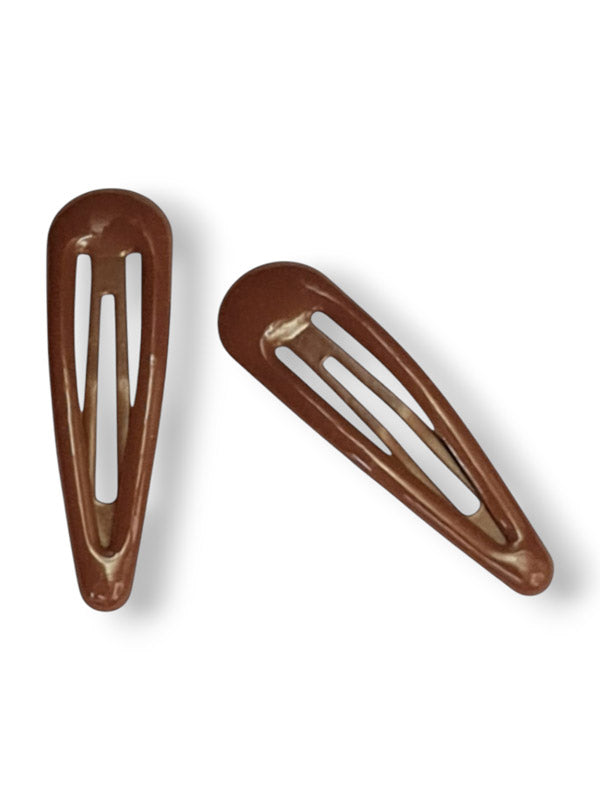 Hair Clips - Brown, 5 cm 10-Piece