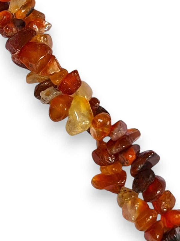 Semi - Precious Stone Beads - Small Chips, Carnelian, ±5 - 8 mm