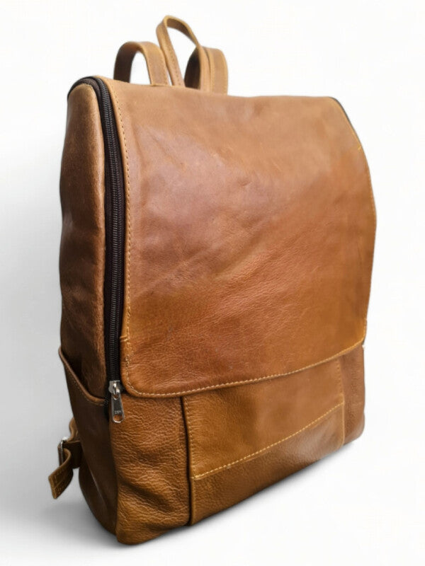 Leather Backpack - LARGE - TAN ±42×30×10 Cm