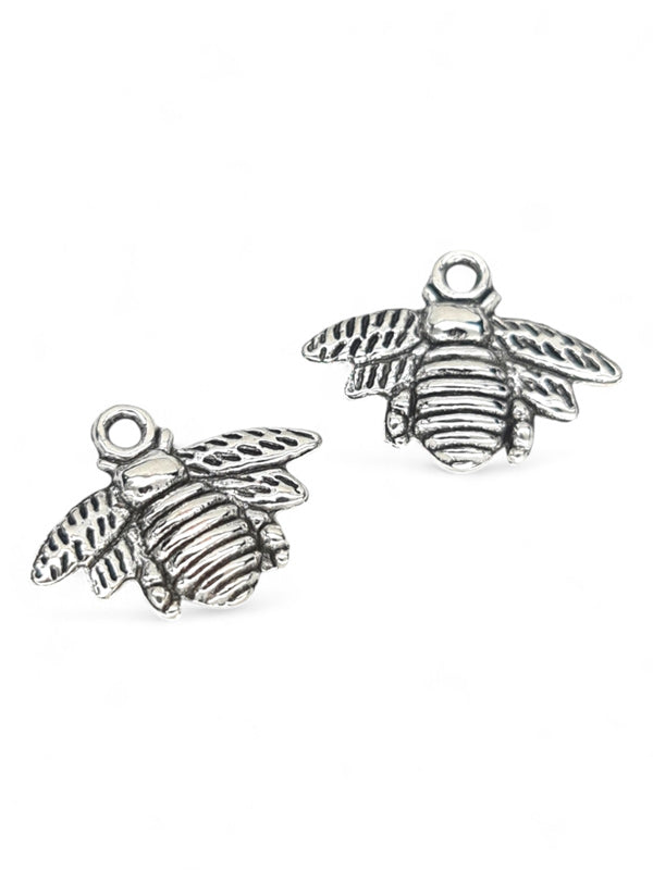 Metal Charm - Bee ±16×22 mm ±30-Piece (image On 1 Side Only)