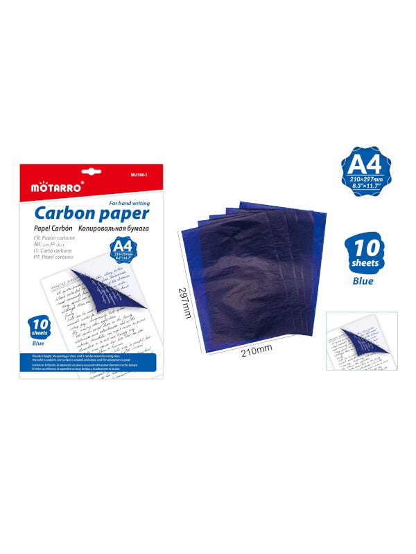Motarro Carbon Paper - A4, Blue, 210x297 cm, 10 Sheets