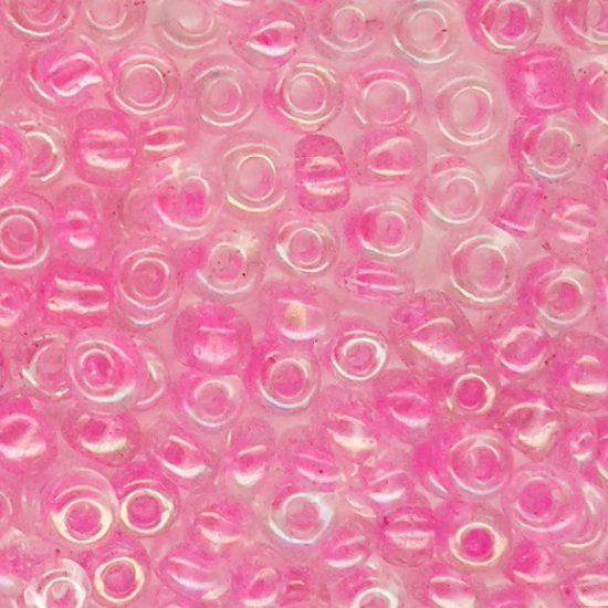 Seed Beads - Size 6/0, Trans Inner Rainbow Colour Dark Pink