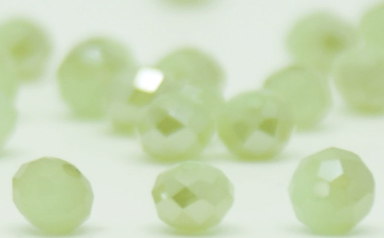 Glass Crystal Rondelle Half Coated AB Semi - Transparent Faceted 3x4 mm (hole 1.0 mm)