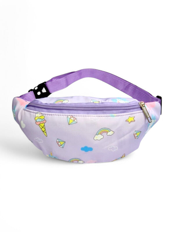 Kids Printed Moon Bag - Rainbows, Purple, ±11×26×6 cm