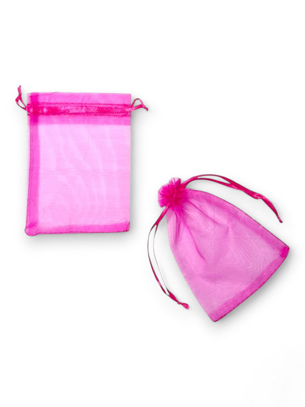 Organza Bag - Dark Pink, 10×15 cm ±12-Piece