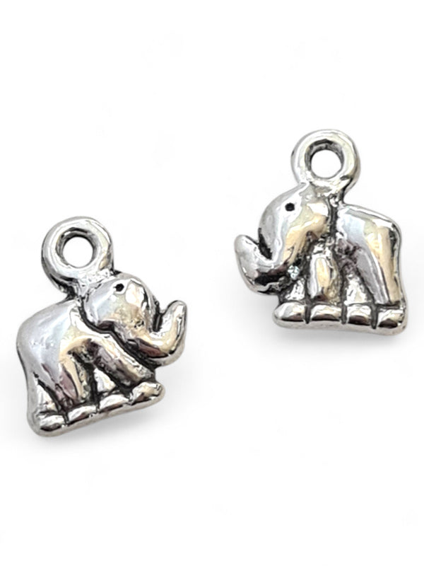 Metal Charm - Elephant ±13×11 mm ±50-Piece (image On 2 Sides)