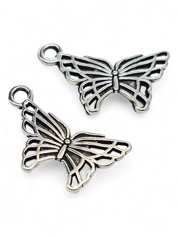 Metal Charm - Butterfly ±18×11 mm ±50-Piece (image On 1 Side Only)