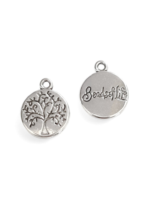 Metal Charm - Tree Of Life ±15×12 mm ±50-Piece