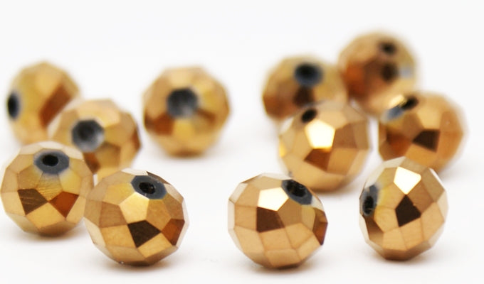 Glass Crystal Rondelle Metallic Faceted 3x4 mm (hole 1.0 mm)
