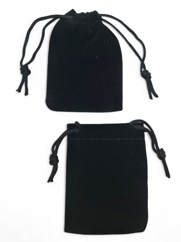 Jewellery Velvet Pouches - Black, 7×5 cm