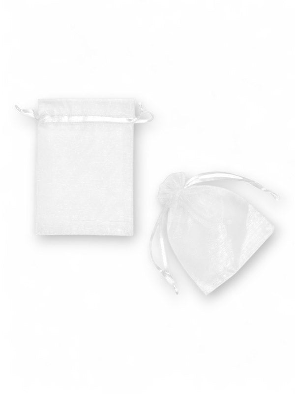 Organza Bag - White, 10×15 cm ±12-Piece
