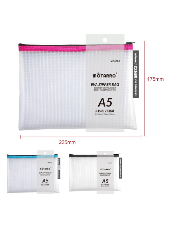 Motarro EVA Zipping Bag - A5, Pink, 235x175 mm