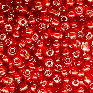 Seed Beads - Size 8/0, Silverlined Red