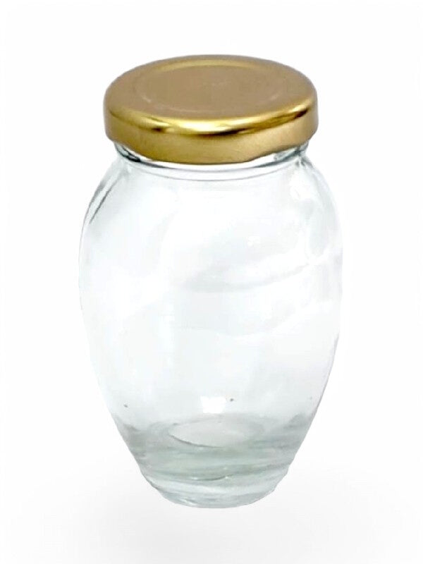 Glass Jar - Metal Gold Lid, 100 ml, ±80×55 mm