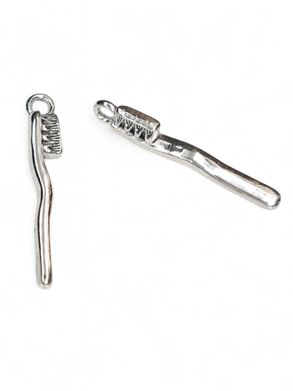 Metal Charm - Toothbrush ±29×5 mm ±40-Piece
