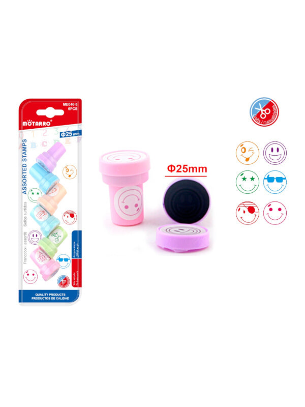 Motarro Assorted Stamps - 25 mm, 6-Piece