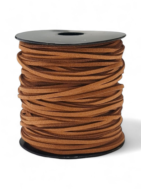 Faux Suede Cord - Dark Tan, 2.5 mm, ±45 m Reel