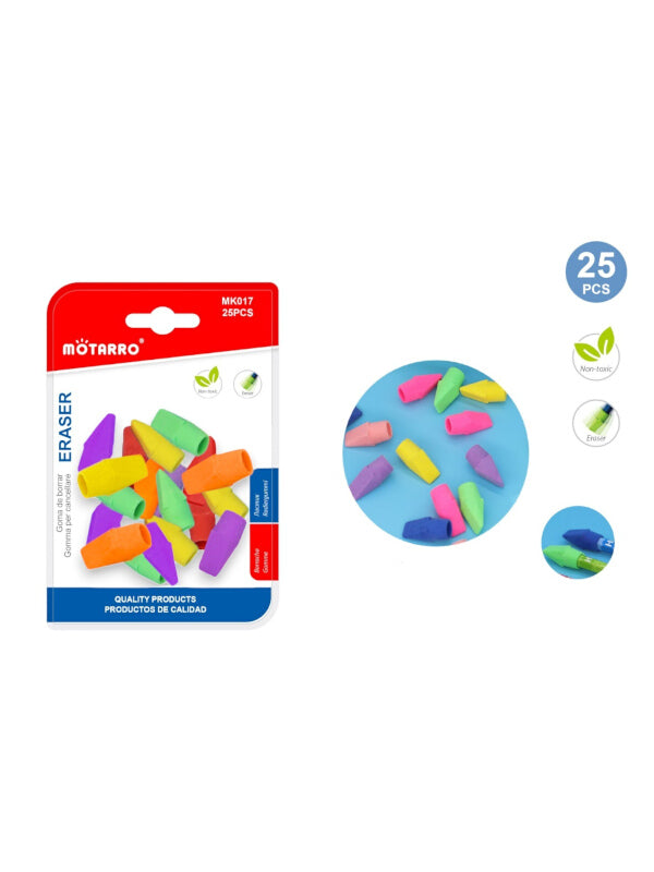 Motarro Eraser - Assorted Colours, 25-Piece