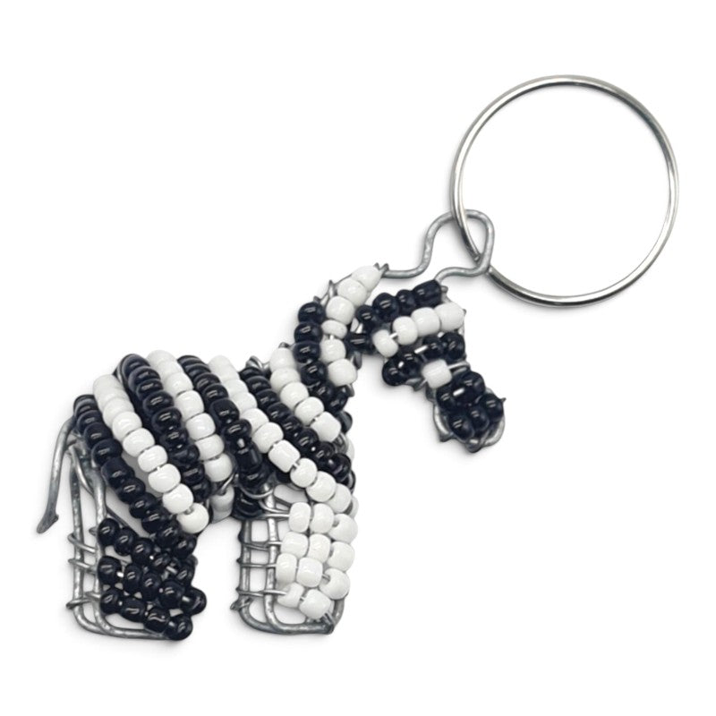 Keyring - SEED BEAD - ZEBRA