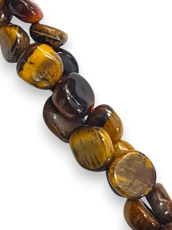 Semi - Precious Stone Beads - Tiger Eye, 8 - 10 mm, ±45-Piece